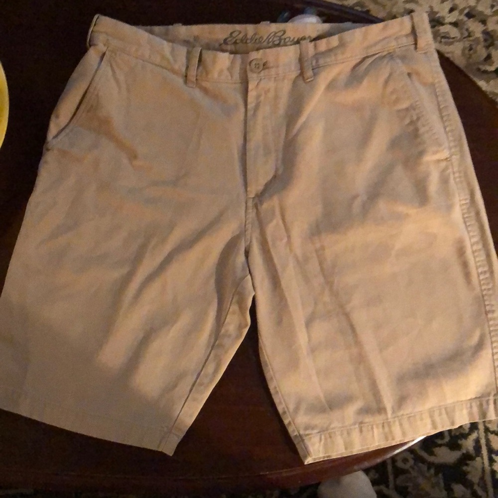 Eddie Bauer khaki shorts.